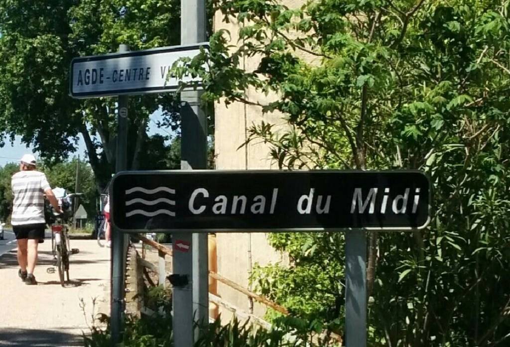 Panneau Canal du Midi Hôtel Araur 500x340